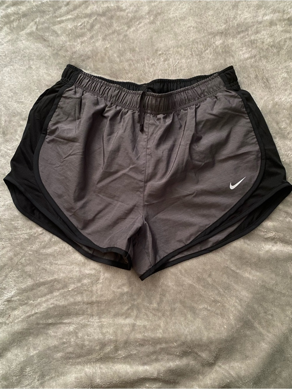 Nike Dri-Fit Women's Tempo Brief Lined Heather Run Shorts Black - Medium